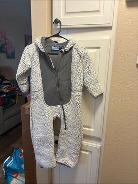 Toddler Pulse Sherpa One-Piece grey snowsuit